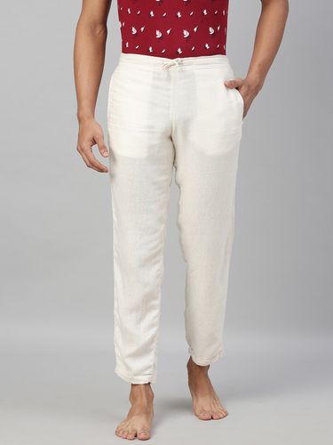 Ecentric Men'S Off White Colour Solid Lounge Pant image