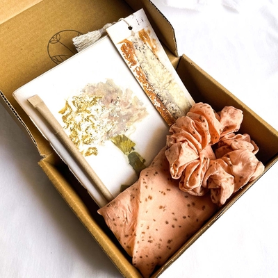 Eco-friendly Gift Box- Peach with brown dots image