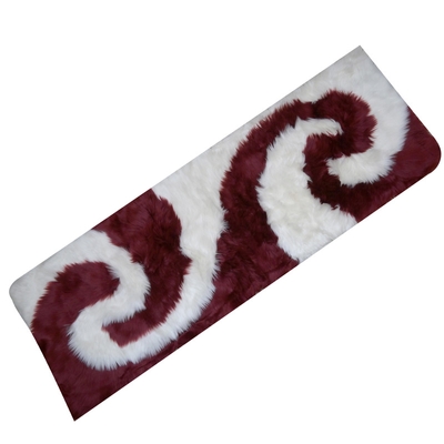 Faux Fur Runner For Home Decor-White & Maroon image