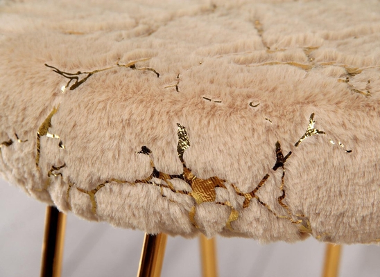 Faux Fur Stool for Sitting - Beige Gold image