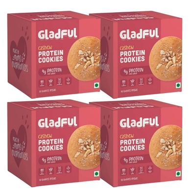 Gladful Cashew Protein Cookies  (80g x 4, Pack of 4) image