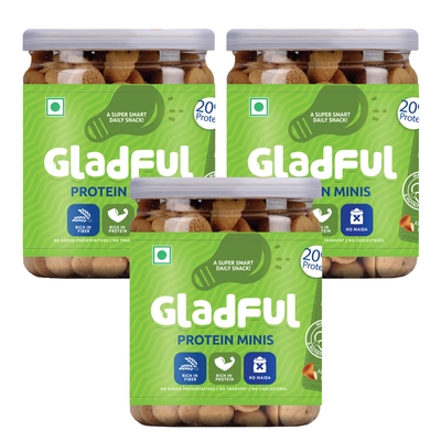 Gladful Almondy Protein mini cookies for kids and families Cookies (150 g, Pack of 3) image