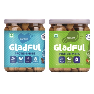 Gladful Protein mini cookies for kids and families (Almond + Chocolate) Cookies (150 g, Pack of 2) image
