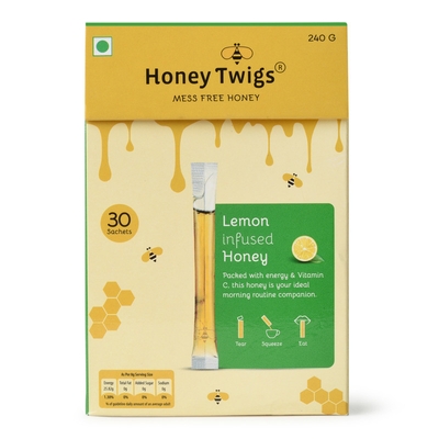 Honey Twigs Lemon Honey (240Gm, 30 Single Sachets) image