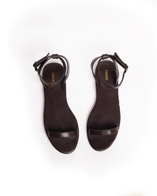 Paaduks Cho Dark Brown Flat Sandals For Women image