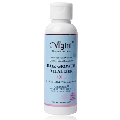 Vigini Natural 1% Redensyl Hair Growth Regrowth Nourish Scalp Tonic Revitalizer Control Fall Men Women Hair Oil (100 Ml) image