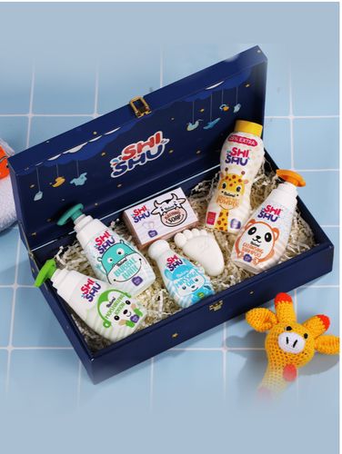 Shishu-Natural-Premium-Baby-Skincare-Gift-Hamper-|-Baby-Bodywash,-Shampoo,-Lotion,-Massage-Oil,-Soap-And-Talc-Free-Powder-Pack-of-6,-1000Gm-