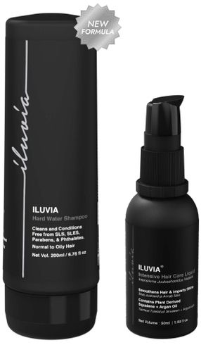 iluvia-Professional-Haircare-Quick-set-Combo-Liquid-Hair-Serum-50ml-|-Smoothen,-Detangle,-Adds-Shine-|-Tames-frizz,-Combats-Dryness-|-Recyclable-Eco-friendly-packaging-HW-Shampoo-Liquid-Hair-Serum-2-Items-in-the-set-