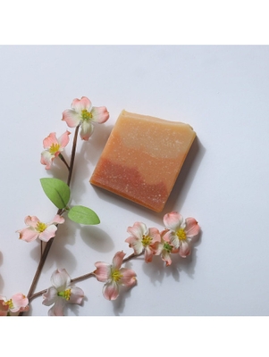 Coral-And-Sky-Sepia-Blush---Rose-Neroli-Cold-Process-Handmade-Soap-With-Natural-Clays-100-Gm-
