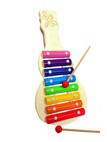 Voolex-Wooden-Xylophone-Guitar-Musical-Toy-For-Children-With-8-Note--Multicolor
