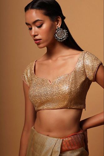 Gold-Blouse-With-Crochet-Lace-Work-