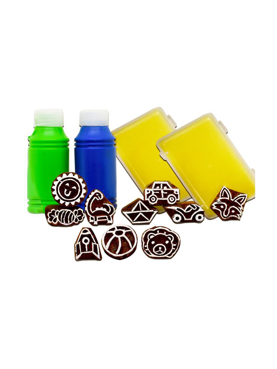 Little Jamun Handmade Block Print Wooden Stamps The Lil Boys Stamping kit